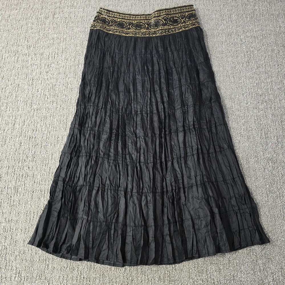 INC International Concepts Boho Maxi Skirt Sequin Beaded Waist Festival Sz 6 NWT